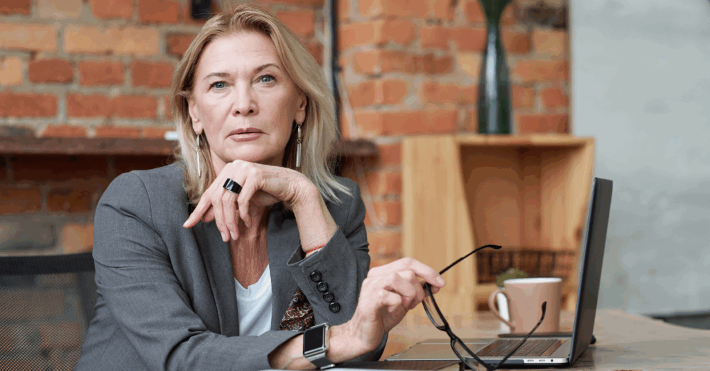 Woman CEO looking interested in fundraising pitch