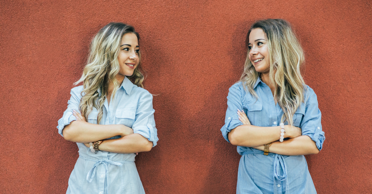 twins smiling