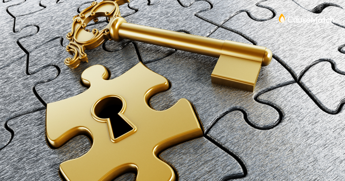 Lock and Key on top of a puzzle